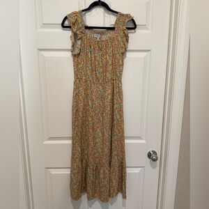 Hayden Multicolor Floral Ruffle Midi Dress